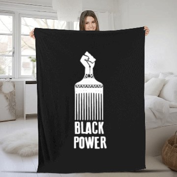 Discover Black Power Fleece Blankets