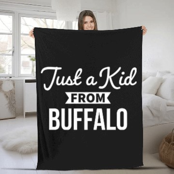Discover Just A Kid From Buffalo Funny Buffalo City Fleece Blankets