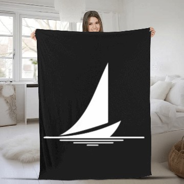 Discover Sailing Boat With Sails For Sailors Cool Captains Fleece Blankets