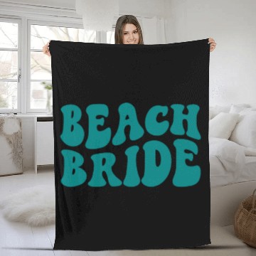 Discover Beach Bride Teal Beach Theme Bachelorette Fleece Blankets
