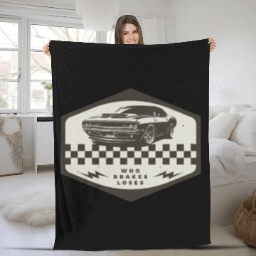 Discover Who Brakes Loses Muscle Car Lover Racing Fleece Blankets