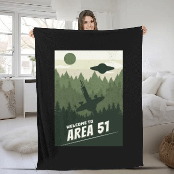 Discover Welcome To area 51 Fleece Blankets