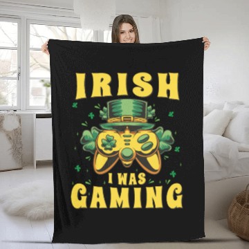 Discover Video Game Controller, Irish I Was Gaming St Fleece Blankets