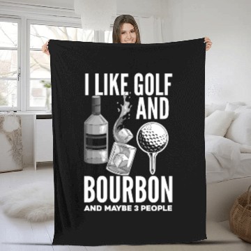 Discover Golf Bourbon Whiskey Gift Golfer Fleece Blankets