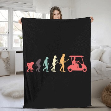Discover Golf Retro Vintage Golfer Evolution Fleece Blankets
