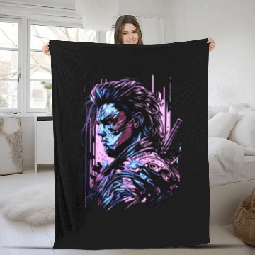 Discover Samurai Warrior Japan Japanese Katana Manga warrio Fleece Blankets