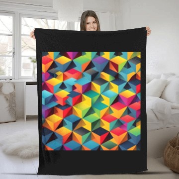 Discover geometric psychedelic wallpaper Fleece Blankets