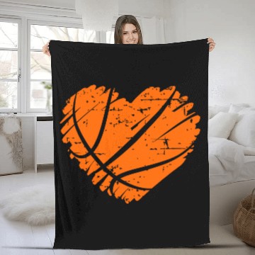 Discover I Love Basketball with Heart Shape Fleece Blankets