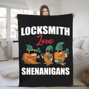 Discover Locksmith Love Shenanigans St. Patricks Day Gnomes Fleece Blankets