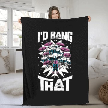 Discover Drummer Drums Music Drum Set Drumming Fleece Blankets