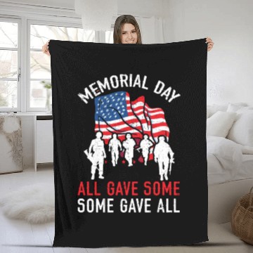 Discover All Gave Some Some Gave All USA Flag Memorial Day Fleece Blankets