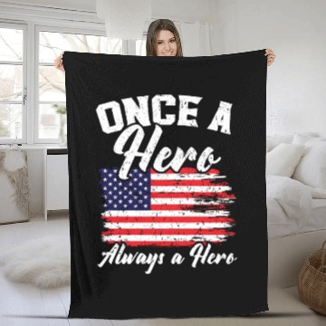 Discover Once A Hero Always A Hero USA Flag Memorial Day Fleece Blankets