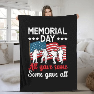 Discover All Gave Some Some Gave All USA Flag Memorial Day Fleece Blankets