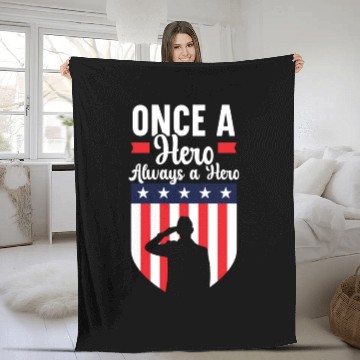 Discover Once A Hero Always A Hero USA Flag Memorial Day Fleece Blankets