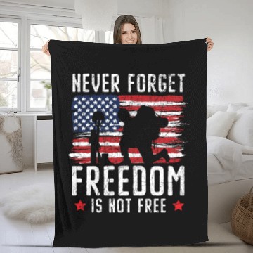 Discover Never Forget Freedom Is Not Free USA Memorial Day Fleece Blankets