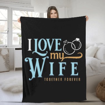 Discover I Love My Wife, wedding, marriage, bride, groom Fleece Blankets