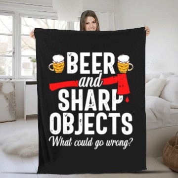 Discover Axe Throwing Fleece Blankets