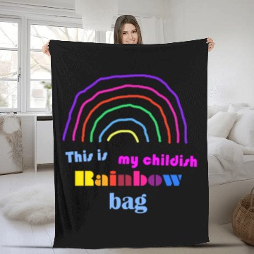 Discover This is my childish rainbow bag Fleece Blankets