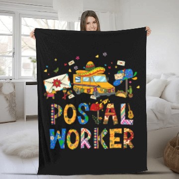 Discover Cinco de Mayo Postal Worker Fleece Blankets Nacho Average