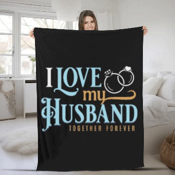 Discover I Love My Husband, wedding, marriage, bride, groom Fleece Blankets