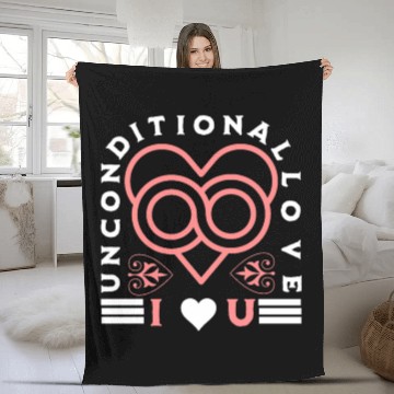 Discover Unconditional Love, heart, I love, marriage, groom Fleece Blankets