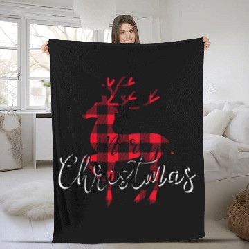 Discover Merry Christmas Buffalo Plaid Deer Design I Would Fleece Blankets