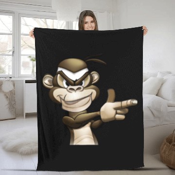 Discover Gangster Monkey Graffity Handgun Fleece Blankets