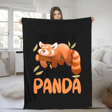 Discover Red Panda Bored Cute Animal Lazy Animal Lover Fleece Blankets