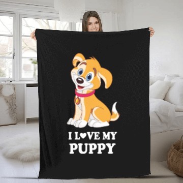 Discover I Love My Puppy Fleece Blankets