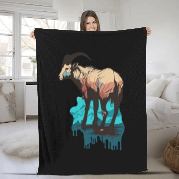 Discover a mountain goat lives in the mountains Fleece Blankets