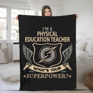 Discover Physical Education Teacher Fleece Blankets - Superpower Jo