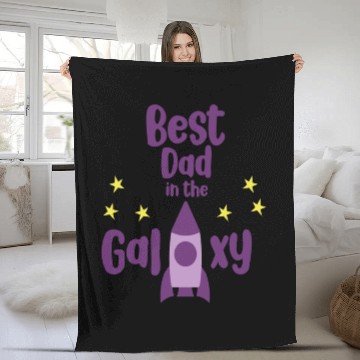 Discover Best Dad in The Galaxy Cool Fleece Blankets