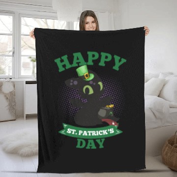 Discover Happy St Patricks Day Toothless Fleece Blankets