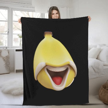 Discover Funny banana laughs Fleece Blankets
