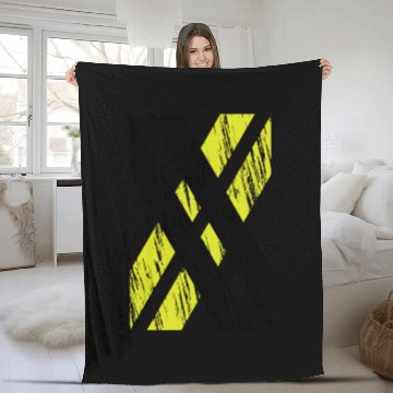 Discover X black and yellow Fleece Blankets