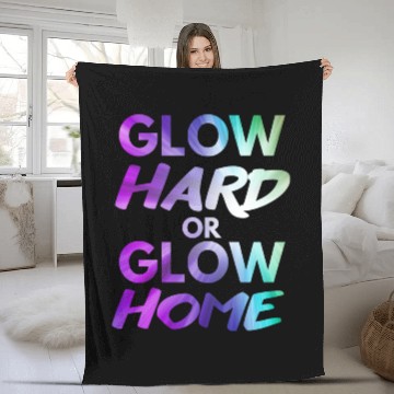 Discover Glow Hard Or Glow Home | Neon colors Fleece Blankets