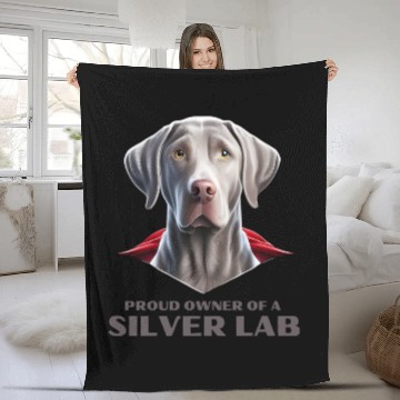 Discover Silver labrador | Proud owner of a Silver lab Fleece Blankets
