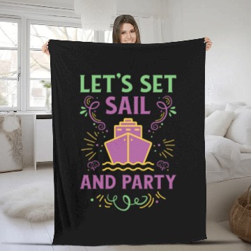 Discover Mardi Gras Cruise Ship Carnival Cruising Party Fleece Blankets