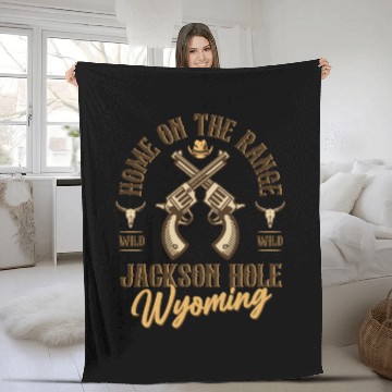 Discover Jackson Hole Wyoming wild west town Fleece Blankets