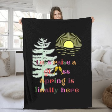 Discover raise a glass to spring Fleece Blankets