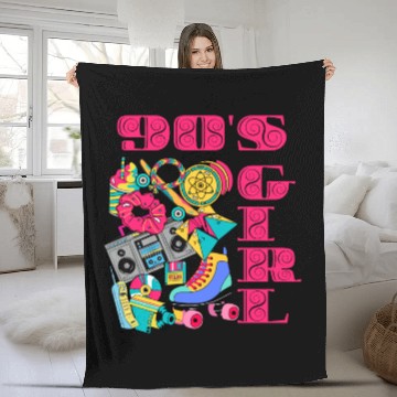 Discover "90s Girl" Vintage Nostalgia Fleece Blankets