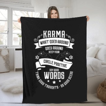 Discover Karma Positive Attitude Mental Fleece Blankets