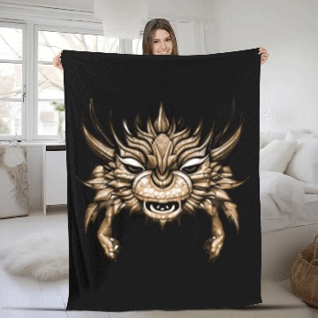 Discover crab dragon brown Fleece Blankets