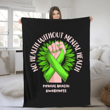 Discover No Health Without Mental Health Awareness Fleece Blankets