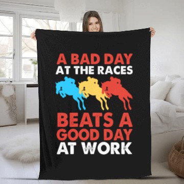 Discover Funny Equestrian Horse Riding Show Jumping Fleece Blankets