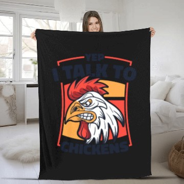 Discover Yep I Talk To Chickens Agriculture Rancher Farmer Fleece Blankets
