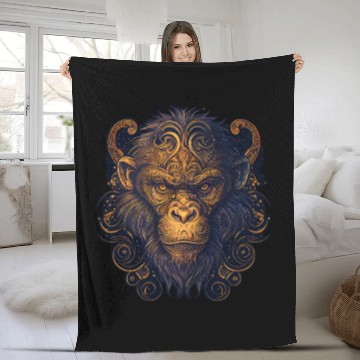 Discover Monkey Chinese Zodiac Animal Horoscope Astrology Fleece Blankets