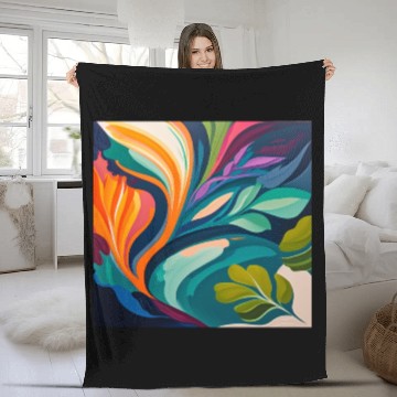 Discover colorful and vibrant abstract painting Fleece Blankets