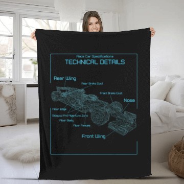 Discover Formula Race Car Drawing Team Racing Fan Mechanic Fleece Blankets