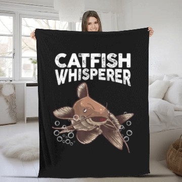 Discover Funny Catfishing Design Men Women Catfish Hunter Fleece Blankets